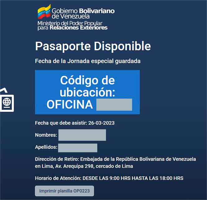 pasaporte venezolano entrega lima 2023
