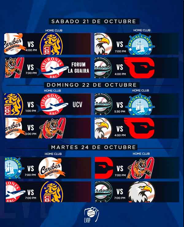 calendario beisbol venezolano octubre