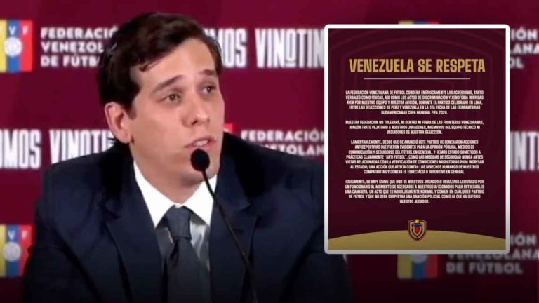 Federación Venezolana de Fútbol denunciará a Perú por «agresión, discriminación y xenofobia»