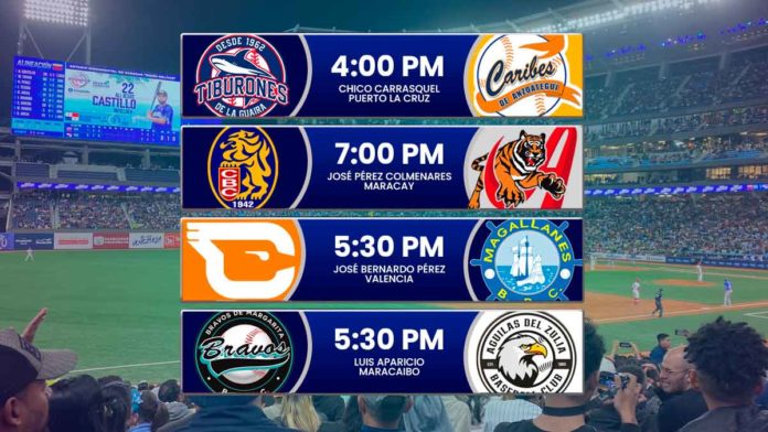 Juegos para hoy domingo 16 de noviembre de 2025 en el beisbol venezolano de la LVBP