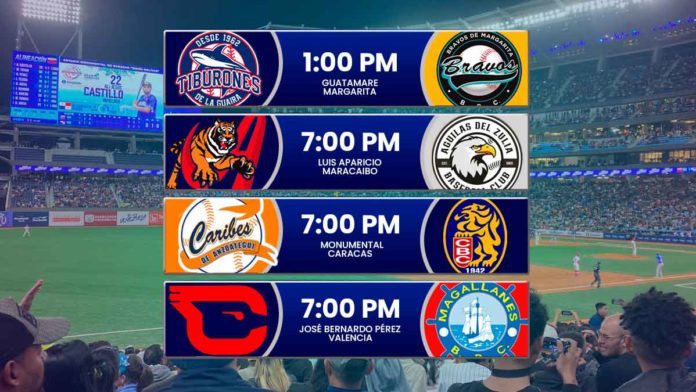 Juegos para hoy en la LVBP miércoles 13 de noviembre de 2024 con todos los partidos del beisbol venezolano