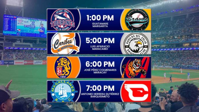 Juegos para hoy en la LVBP para el domingo 3 de noviembre de 2024 Leones Tiburones Magallanes en la tabla de posiciones del beisbol venezolano