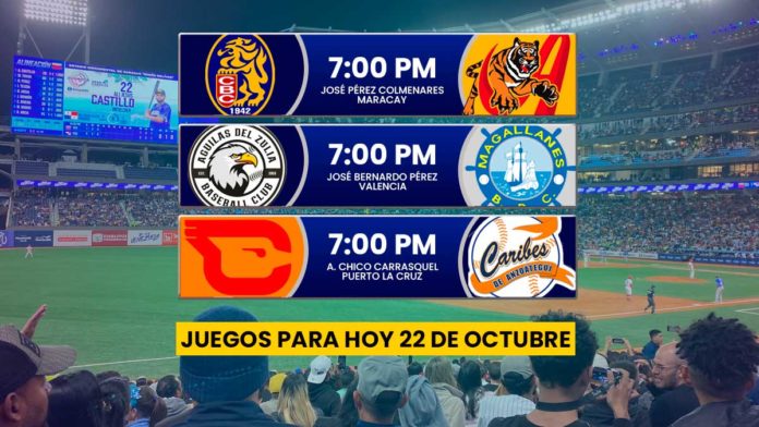 Juegos para hoy LVBP 22 de octubre beisbol venezolano