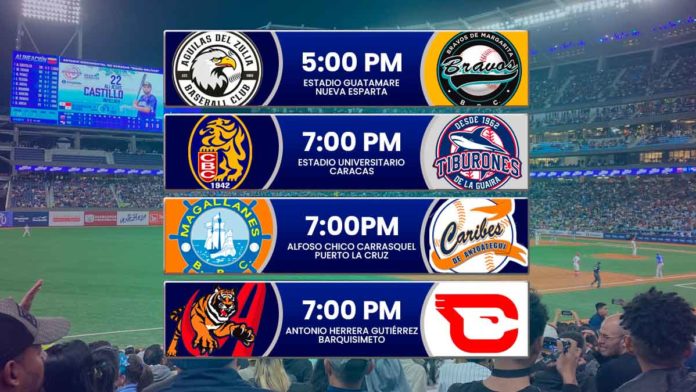 Juegos para hoy martes 17 de diciembre en el beisbol venezolano de la LVBP