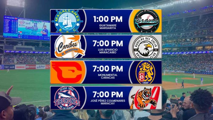 Juegos para hoy viernes en la LVBP jornada de partidos del 14 de noviembre de 2024 en el beisbol venezolano