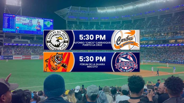 juegOs PARA HOY EN LA LVBP DOMINGO 10 DE NOVIEMBRE TIBURONES EN MACUTO CARIBES Y AGUILAS EN PUERTO LA CRUZ DOS PARTIDOS DEL BEISBOL VENEZOLANO