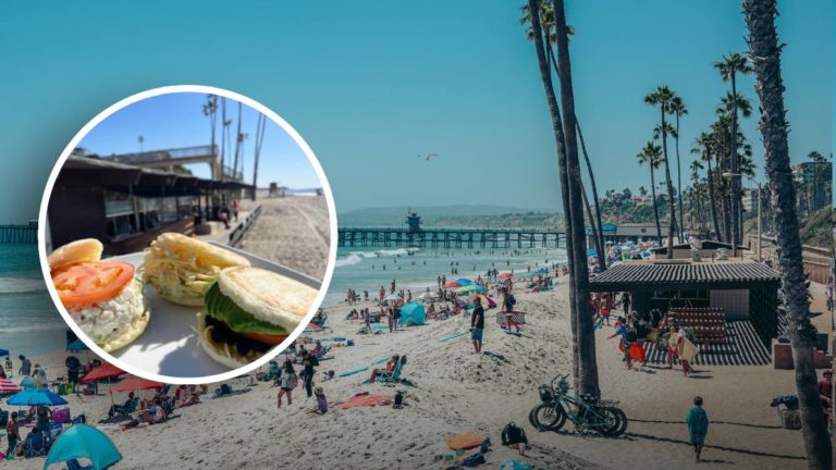 Venezolanos venden arepa, cachapa y tequeños en la playa más popular de California